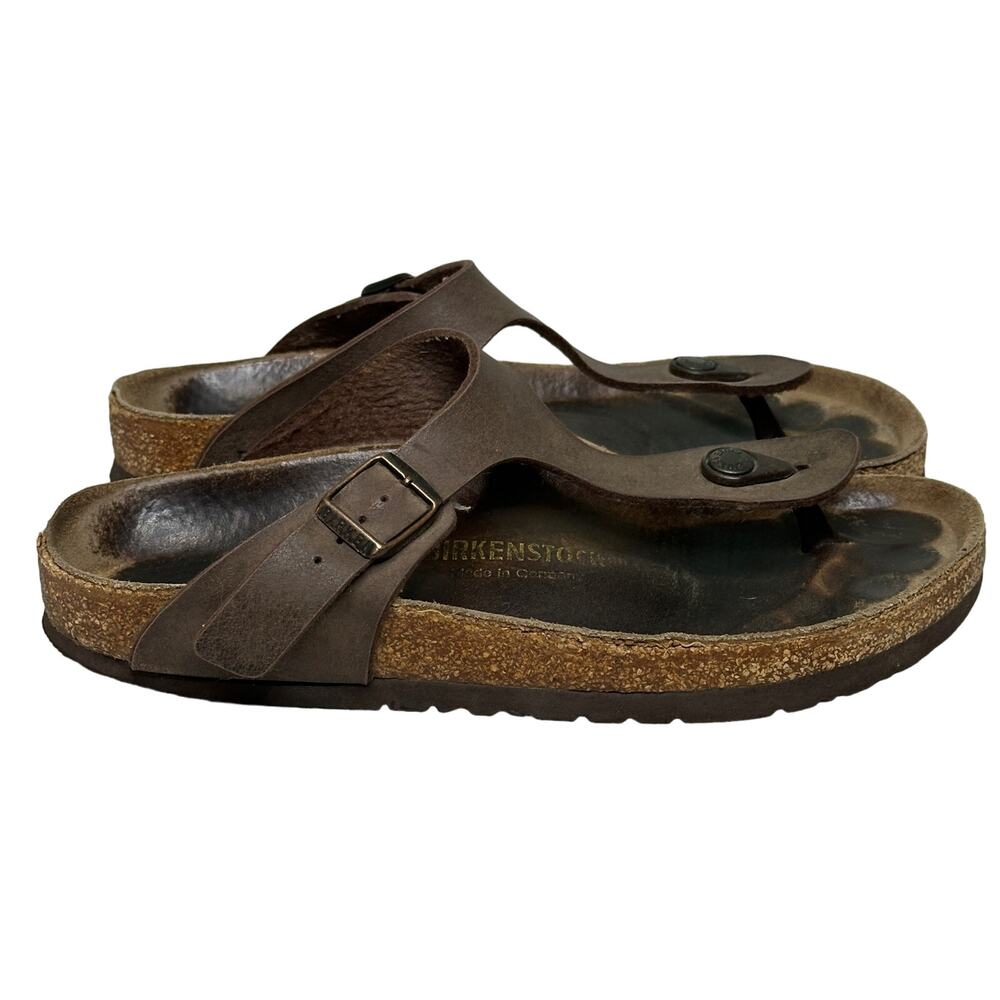 Birkenstock Gizeh Leather Thong Sandals Brown Size 39 /‎ US 8
